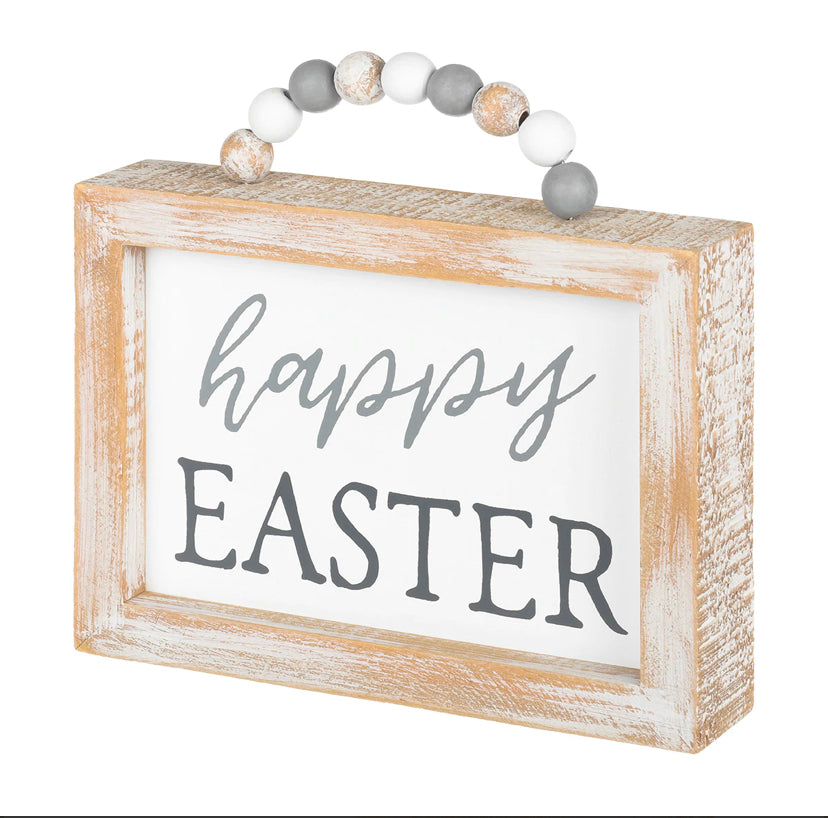 Happy Easter Sign with Beads